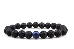 Lávakő Szodalit páros ásvány karkötő