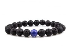 Lávakő Rózsakvarc páros ásvány karkötő 2