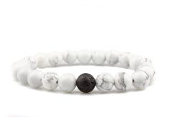 Lávakő Howlit páros ásvány karkötő