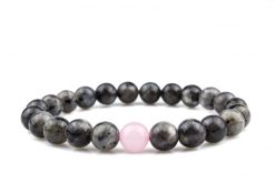 Labradorit Rózsakvarc páros ásvány karkötő