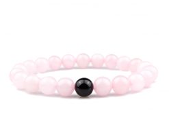 Ónix Rózsakvarc páros ásvány karkötő