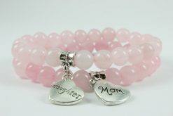Anya-Lánya rózsakvarc karkötő szett