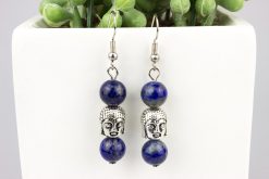 Lazurit ásvány fülbevaló buddha medállal