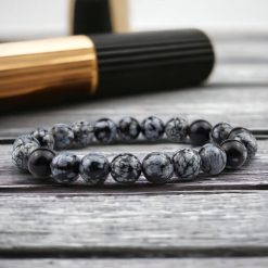 Hópehely obszidián karkötő