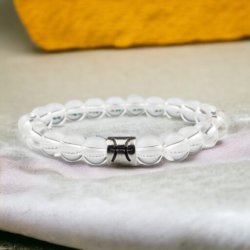 Halak horoszkópos hegyikristály ásványkarkötő