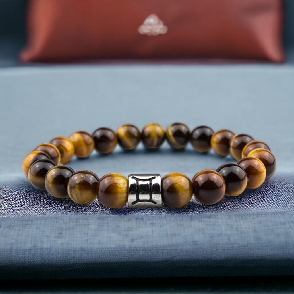 Ikrek horoszkópos tigrisszem ásványkarkötő