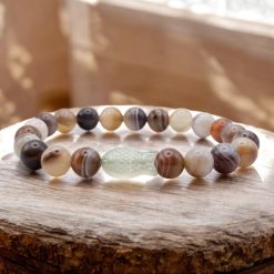 Hal medálos karkötő - botswanai achát III.