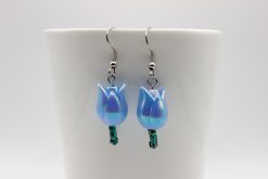 Tulipános fülbevaló - kék