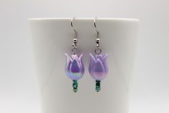 Tulipános fülbevaló - lila