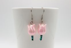Tulipános fülbevaló - rózsaszín