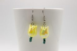 Tulipános fülbevaló - sárga