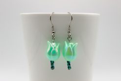 Tulipános fülbevaló - menta