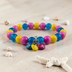 Mom medálos ásványkarkötő - színes