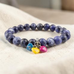 Mom medálos ásványkarkötő - szodalit