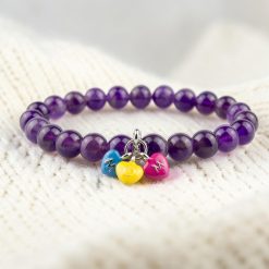 Mom medálos ásványkarkötő - ametiszt